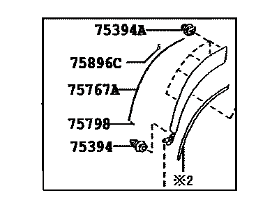 Lexus 75061-78030-J2 MOULDING Set, OUTSID