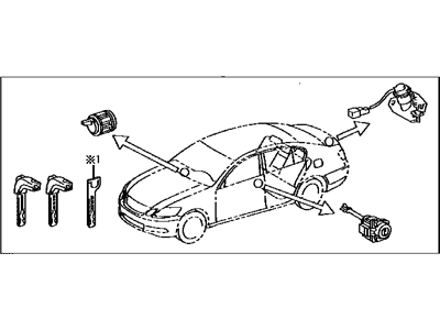 Lexus 69005-30E00 Cylinder & Key Set