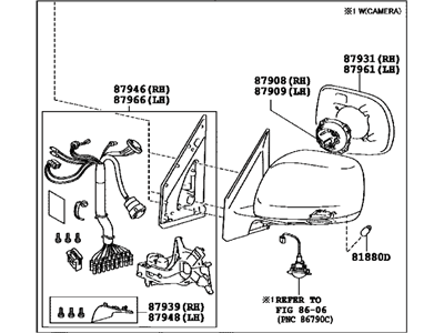 Lexus 87940-60S41 Mirror Assembly, Outer Rear