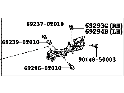 Lexus 69202-0E010 Front Door Outside Handle Frame Sub-Assembly, Left