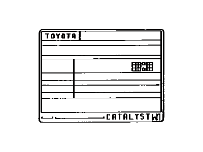 Lexus 11298-62120 Plate, Emission Control Information