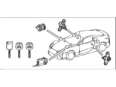 Lexus 69005-77010 CYLINDER & KEY SET