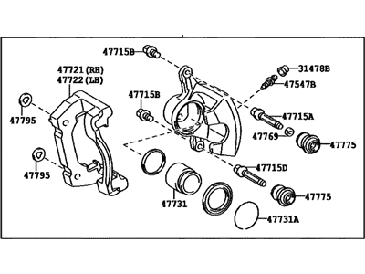 Lexus 47730-53060 Front Disc Brake Cylinder Assembly, Right