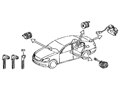 Lexus 69005-30C40 Cylinder & Key Set