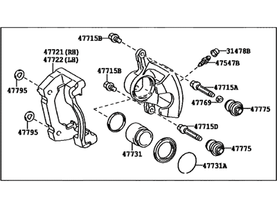 Lexus 47750-53060 Front Left Driver Brake Caliper