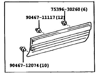 Lexus 75071-60030-A0 Moulding Sub-Assy, Front Door, Outside RH