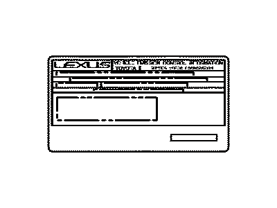 Lexus 11298-31850 Label, Emission Control Information