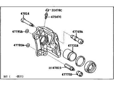 Lexus 47850-53050 Disc Brake Cylinder Assembly, Rear Left