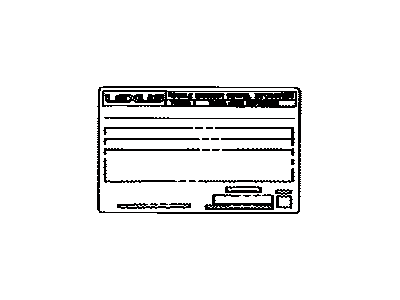 Lexus 11298-50420 Label, Emission Control