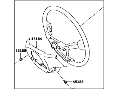 Lexus 45100-75030-C0 Black Leather Driver Steering Wheel