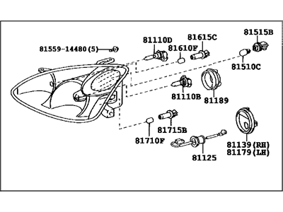 Lexus 81110-0E020 Passenger Side Headlight Assembly