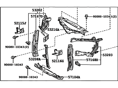 Lexus 53201-0E100 Support Sub-Assy, Radiator