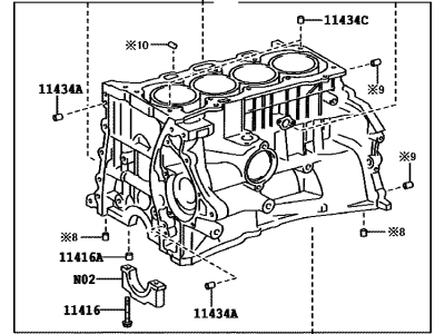 Lexus 11410-39126 Block Assembly, Cylinder