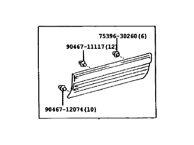 Lexus 75072-60031-H2 MOULDING Sub-Assembly, Front