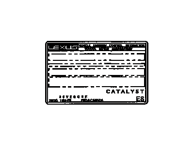 Lexus 11298-20280 Plate, Emission Control Information