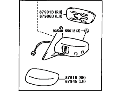 Lexus 87910-53060-A1 Mirror Assy, Outer Rear View, RH