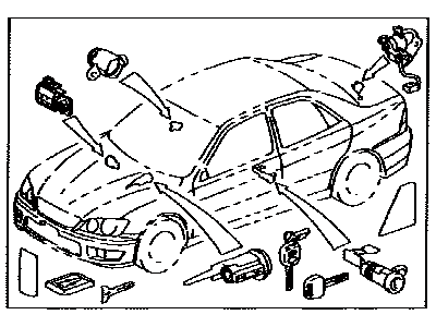 Lexus 69005-53111 Cylinder & Key Set