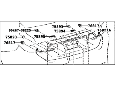 Lexus 76801-24030-B2 GARNISH Sub-Assembly, Ba