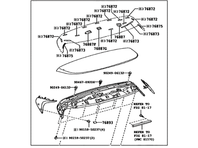 Lexus 76085-48123-B4 Spoiler Sub-Assy, Rear