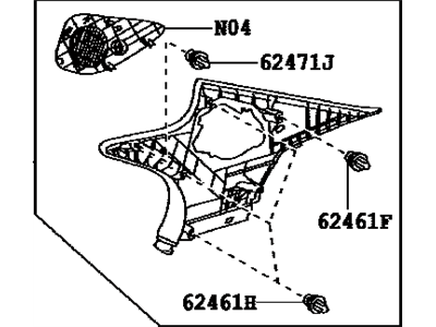 Lexus 62471-50060-B1 Garnish, Roof Side, Inner RH