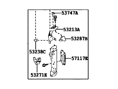 Lexus 53202-53908 Support Sub-Assembly, Ra