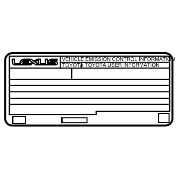 Lexus 11298-31K90 Label, Emission Cont