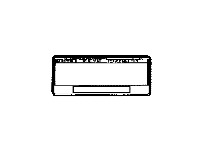 Lexus 74542-60020 Plate, Rear Window Mark