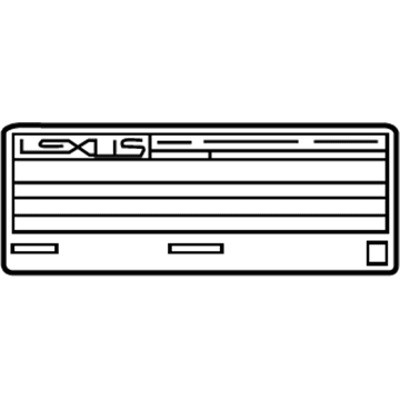 Lexus 11298-0P870 LABEL, EMISSION CONT