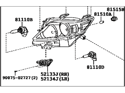 Lexus 81150-0E060 Headlamp Assembly, Left