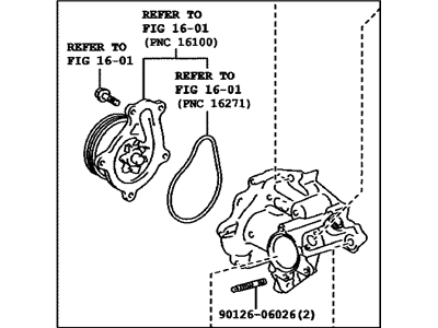 Lexus 16032-36040 Housing Sub-Assembly, Water Inlet