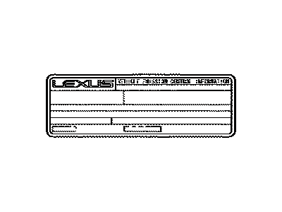 Lexus 11298-45100 Label, Emission Control