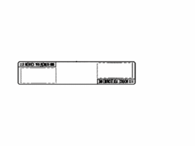 Lexus 82683-78020 Label, Fuse Block No