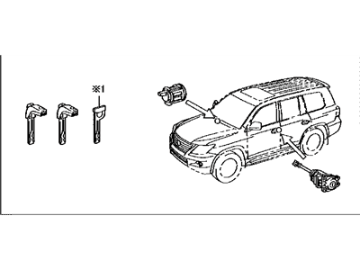 Lexus 69005-6C280 Cylinder & Key Set