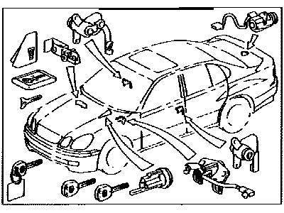 Lexus 89073-30231 Cylinder Set, Lock W/Transmitter Housing(Less Module)