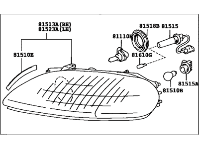 Lexus 81511-24044 Lamp Unit, Front Turn