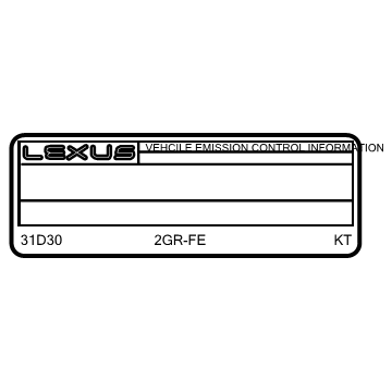 Lexus 11298-0P510 Label, Emission Control