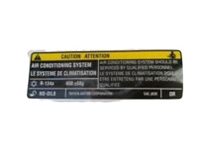 Lexus 88723-07060 Label, Cooler Service