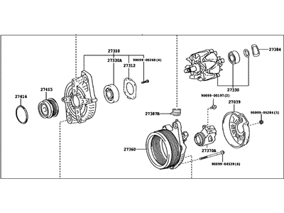 Lexus 27060-36130 Alternator Assembly With Regulator