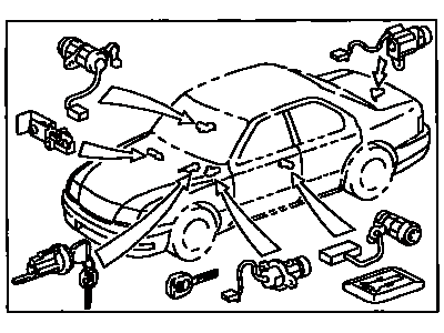 Lexus 89073-50020 Cylinder Set, Lock W/Transmitter Housing(Less Module)