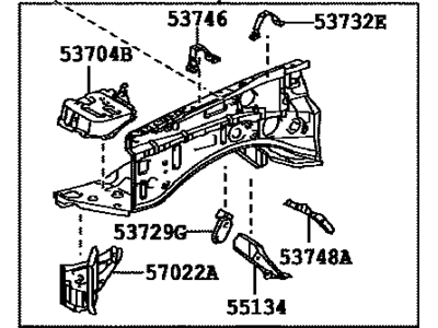 Lexus 53702-6A352 Apron Sub-Assembly, Front Fender