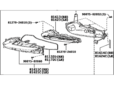 Lexus 81620-24070 Lamp Assembly, Clearance