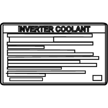 Lexus G92A1-11010 Label, Hv COOLANT System Information