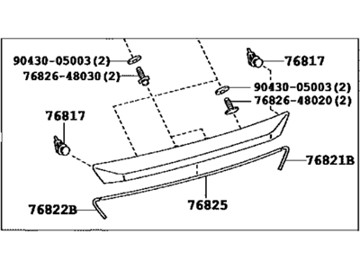 Lexus 76801-48250 GARNISH Sub-Assembly, Back Door