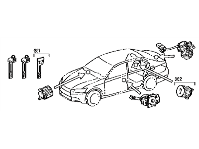 Lexus 69005-30C70 Cylinder & Key Set