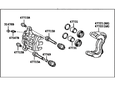 Lexus 47750-0E060 Front Left Driver Brake Caliper