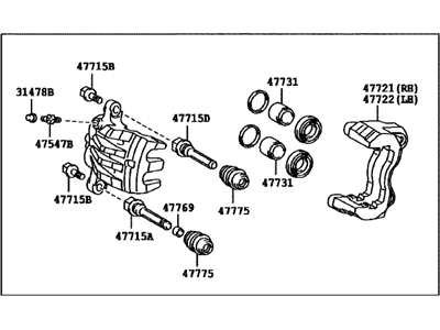 Lexus 47750-48090 Disc Brake Cylinder Assembly, Left