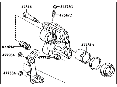 Lexus 47830-53100 Rear Passenger Disc Brake Cylinder Assembly