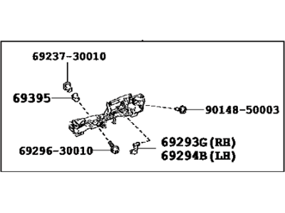 Lexus 69201-78010 Front Door Outside Handle Frame Sub-Assembly, Right