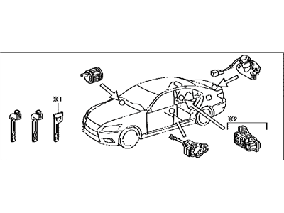 Lexus 69005-50C80 Cylinder & Key Set