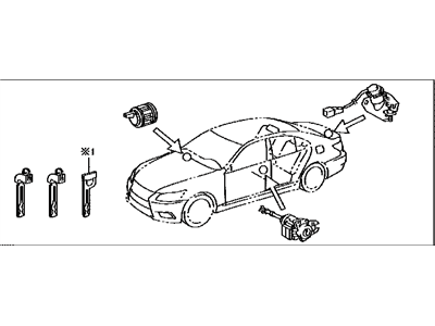 Lexus 69005-50C90 Cylinder & Key Set